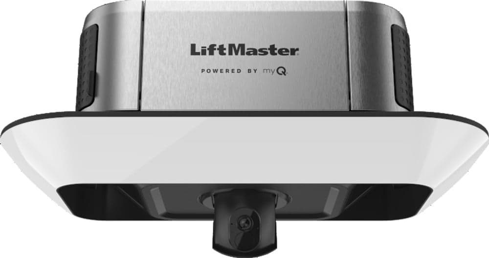 A LiftMaster Premium garage door opener with a built-in myQ camera