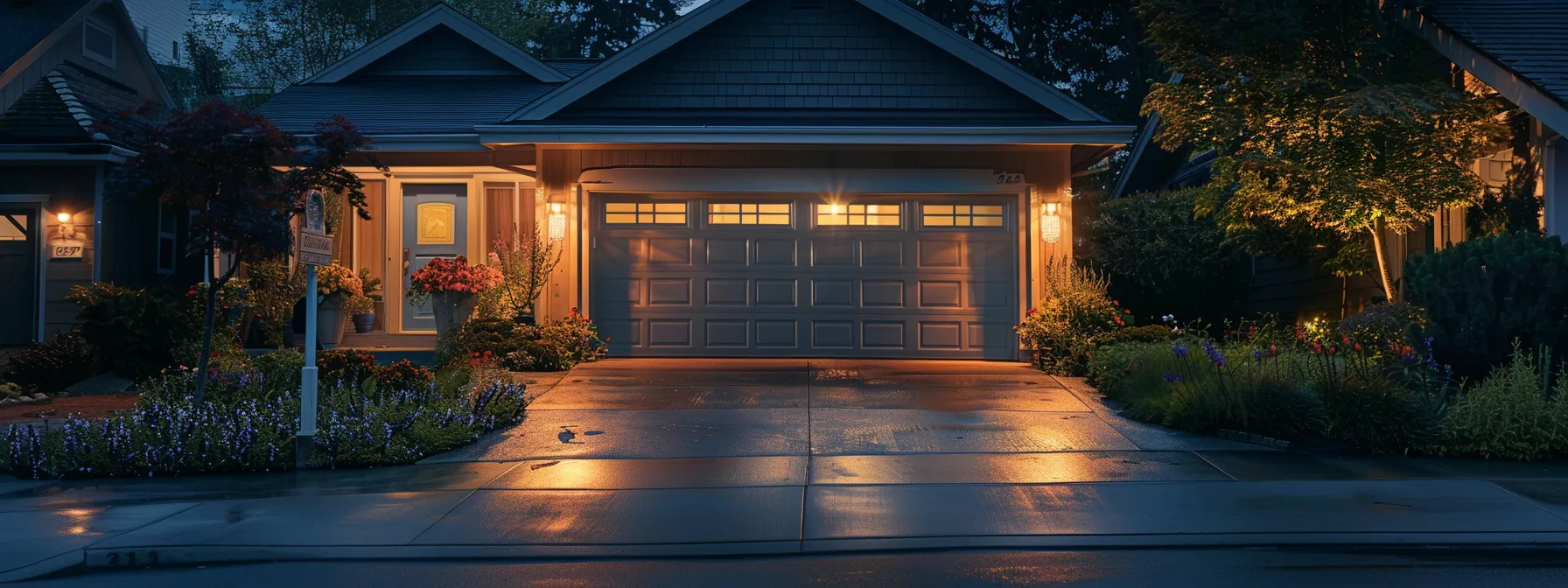 a serenely quiet home with a smoothly functioning garage door, showcasing a trusted local service provider's work for effective noise reduction and peace of mind.